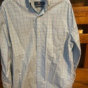 Vineyard Vines Men's Light Blue Checkered Shirt